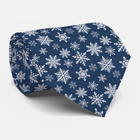 Cravate Motif de flocons de neige (Roulé)