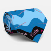 Cravate Motif de flute rose (Roulé)