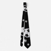 Cravate Motif de football| Noir (Dos)