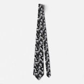Cravate Motif de formes abstraites noir et blanc (Devant)