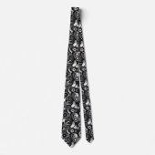 Cravate Motif de formes abstraites noir et blanc (Devant)