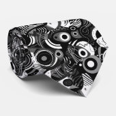 Cravate Motif de formes abstraites noir et blanc (Roulé)