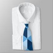 Cravate Motif de formes géométriques des tons bleus (Attaché)