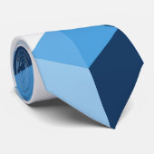 Cravate Motif de formes géométriques des tons bleus (Roulé)