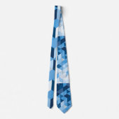 Cravate Motif de formes géométriques des tons bleus (Dos)