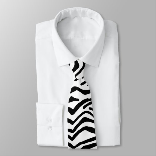 Cravate Motif de fourrure noir et blanc Zebra (Attaché)