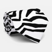 Cravate Motif de fourrure noir et blanc Zebra (Roulé)