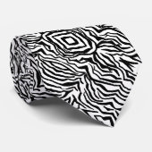 Cravate Motif de fourrure noir et blanc Zebra (Roulé)