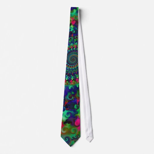 Cravate Motif de fractale d'arc-en-ciel de hippie (Devant)