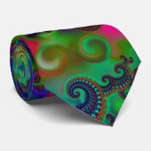 Cravate Motif de fractale d'arc-en-ciel de hippie (Roulé)