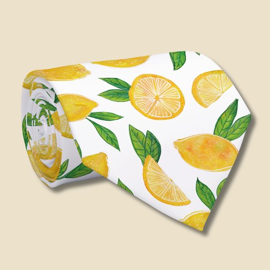 Cravate Motif de fruit d'agrumes de citron