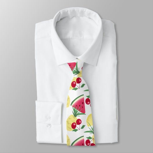 Cravate Motif de fruits. (Attaché)