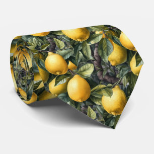 Cravate motif de fruits de citron cool carrelé