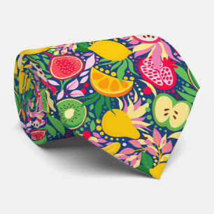 Cravate motif de fruits mélangés cool carrelé