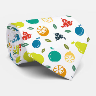Cravate Motif de fruits, Plum, Orange, Citron, Poire, Pomm