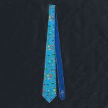 Cravate Motif de Fun Blue Hanoukka<br><div class="desc">Cravate Motif de Fun Blue Hanoukka</div>