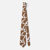 Cravate motif de girafe abstraite Brown et blanche (Devant)