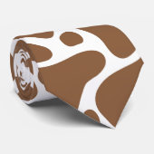 Cravate motif de girafe abstraite Brown et blanche (Roulé)