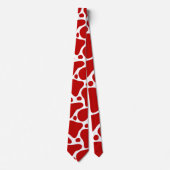 Cravate motif de girafe abstraite rouge et blanche (Devant)