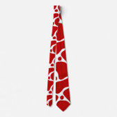 Cravate motif de girafe abstraite rouge et blanche (Dos)