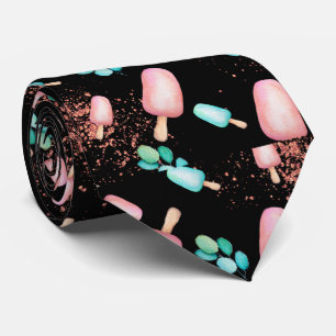 Cravate motif de glace carrelé cool