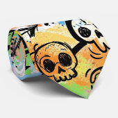 Cravate Motif de graffiti urbain coloré (6) (Roulé)