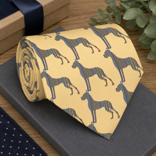 Cravate Motif de Grand Danois rayé