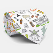 Cravate Motif de griffonnage de croquis de l'Irlande (Roulé)