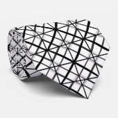Cravate Motif de grille noir et blanc (Roulé)