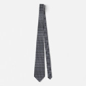 Cravate Motif de grille noir et blanc (Devant)