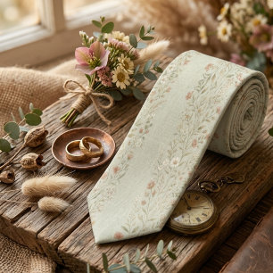 Cravate Motif de guirlande botanique vintage