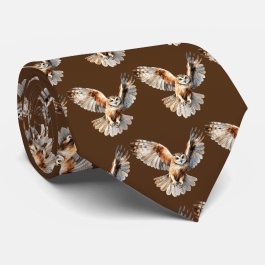 Cravate motif de hibou cool carrelé (Roulé)