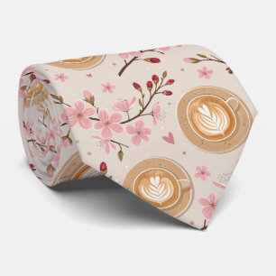 Cravate Motif de housse de café Fleur de Cerisier (7)