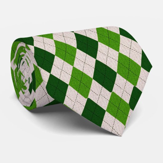 Cravate motif de Jacquard irlandais vert (Roulé)