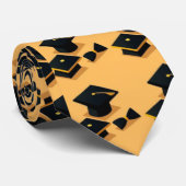 Cravate Motif de la casquette moderne noire et jaune (Roulé)