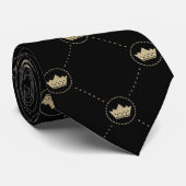 Cravate Motif de la couronne d'or noir (Roulé)