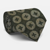 Cravate Motif de la croix du cercle vert foncé (Roulé)