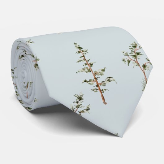 Cravate Motif de la forêt d'arbres verts (Roulé)
