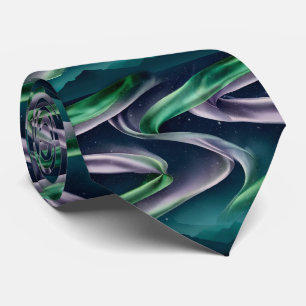Cravate Motif de la nature des lumières du Nord