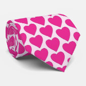 Cravate Motif de la Saint-Valentin Cœurs Rose Fuchsia Enjo (Roulé)
