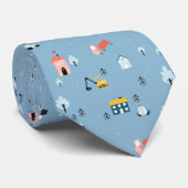 Cravate Motif de la scène du Doodle Town (Roulé)