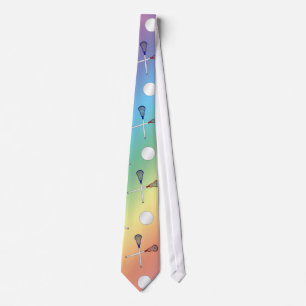 Cravate Motif de lacrosse d'arc-en-ciel