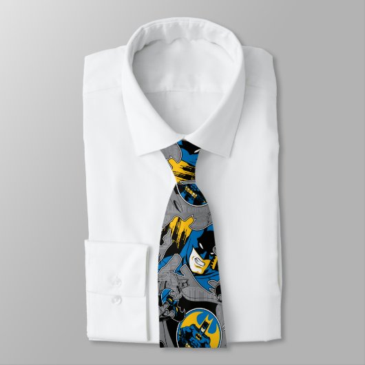 Cravate Motif de lancer à fond Batman (Attaché)