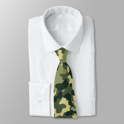 Cravate Motif de l'armée Green Camo (Attaché)