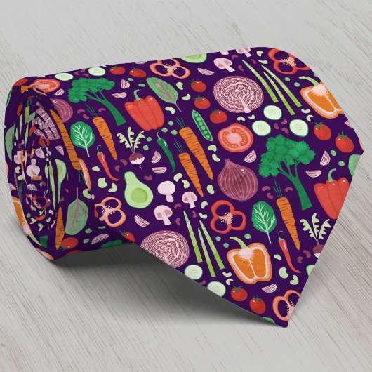 Cravate Motif de légumes moderne et amusant