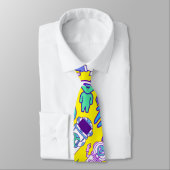 Cravate Motif de l'espace rétro B Jaune BG (Attaché)