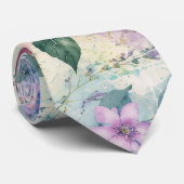 Cravate Motif de libellule florale à l'aquarelle (Roulé)