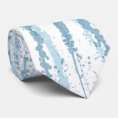 Cravate Motif de ligne d'aquarelle bleue (Roulé)
