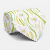 Cravate Motif de ligne florale abstraite moderne (4) (Roulé)