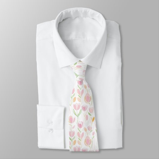 Cravate Motif de ligne florale abstraite moderne (5) (Attaché)